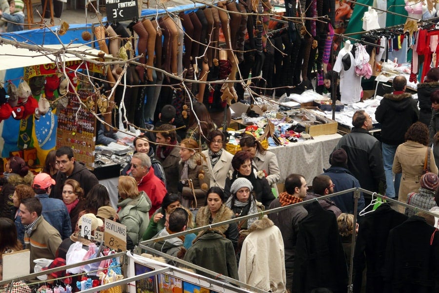 El Rastro Madrid (vlooienmarkt) - op de fiets